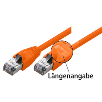 Network patch-cable S/FTP, Cat.6, 250MHz, orange, 30,0m