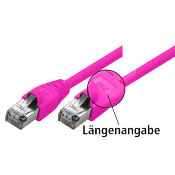 Network patch-cable S/FTP, Cat.6, 250MHz, magenta,10,0