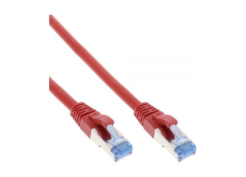 Network patch-cable S/FTP, PiMF, Cat.6A, RJ45, red, 2,0m
