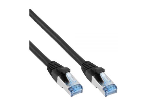 Network patch-cable S/FTP, PiMF, Cat.6A, RJ45, black, 5,0m