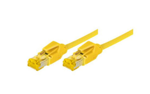 Network patch-cable S/FTP, PiMF, Cat.6A, RJ45, yellow, 25,0m