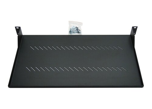 1u shelf for 19 rack - 250mm / 25cm length - black