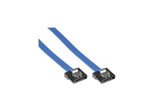 InLine SATA cable 6 Gb/s straight/straight 15cm, compact, blue