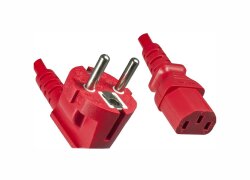 AC power cord - red - 1.8m